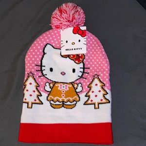 NEW Hello Kitty Gingerbread Pom Toboggan Hat for Kids or Women